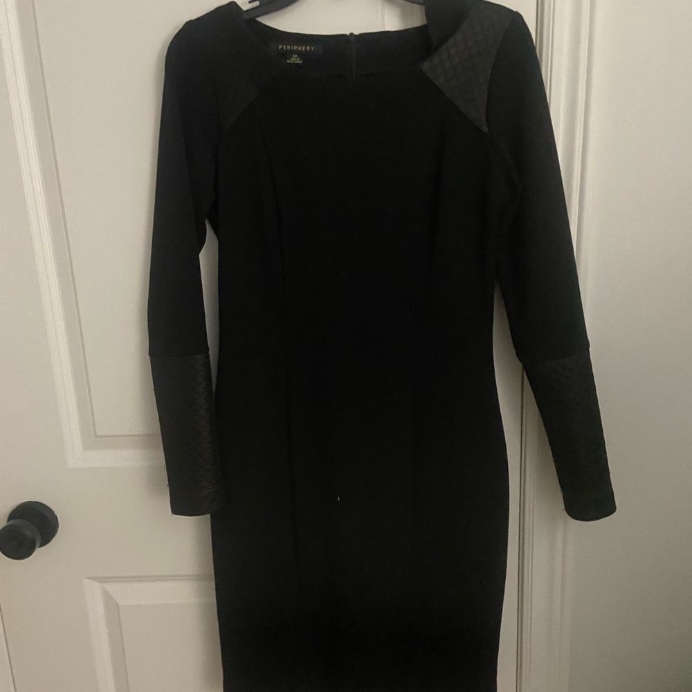 Black mid length sleeve dress